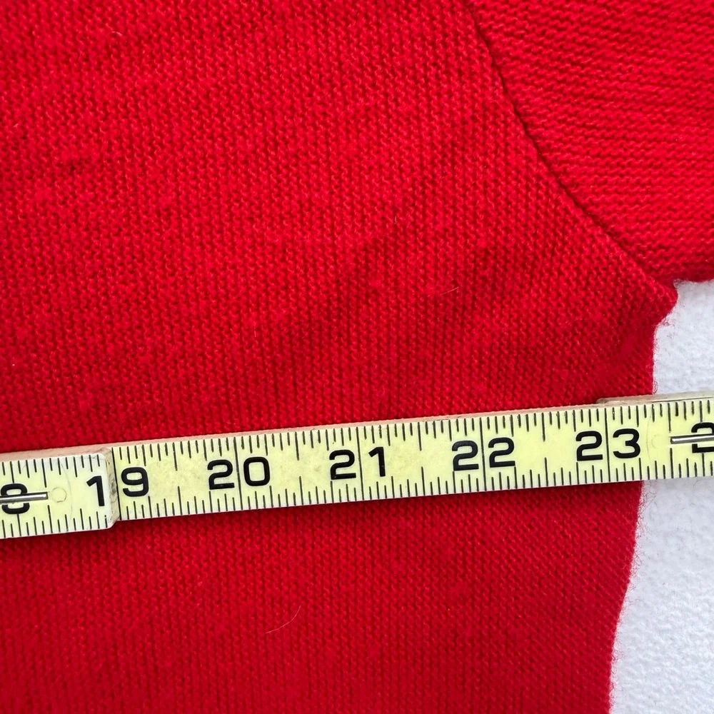 IZOD Cardigan Sweater Mens XL Red Vintage Crest Logo V-Neck Acrylic USA